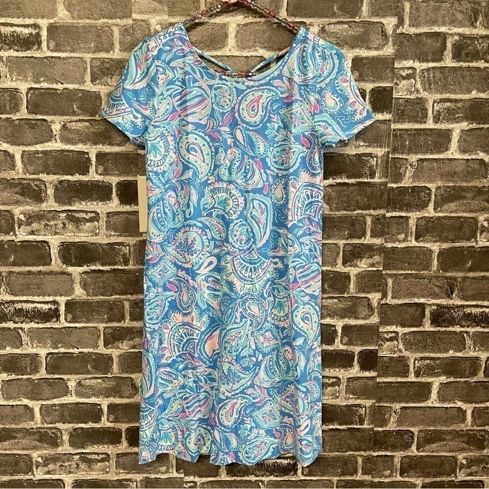 NWT Lilly Pulitzer Kimi dress Zanzibar blue floral t-shirt style
